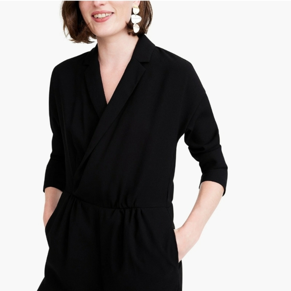J Crew 365 Womens Black Jumpsuit in Everyday Crepe 2 - Picture 2 of 11